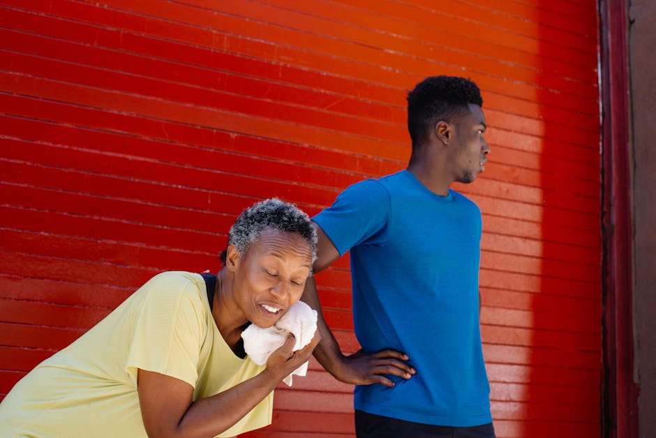 Peau rouge après le sport : comment la calmer rapidement et efficacement woman with red flushed face after workout sweating