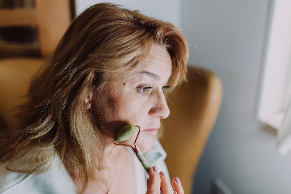 mature woman radiant skin beauty portrait natural light skincare