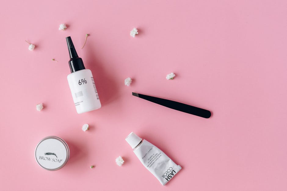 unusual natural skincare ingredients beauty cosmetic flat lay