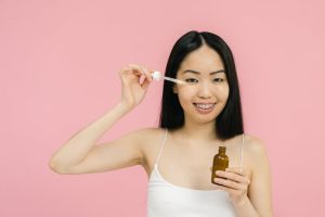 woman skincare routine face balancing serum beauty landscape