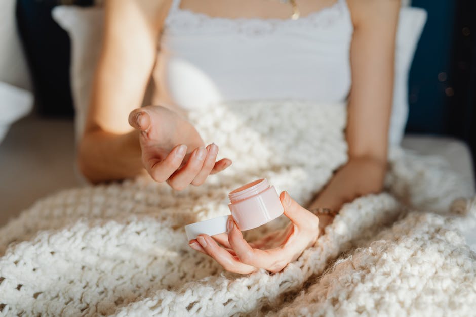 woman winter skincare hydration cozy morning routine landscape