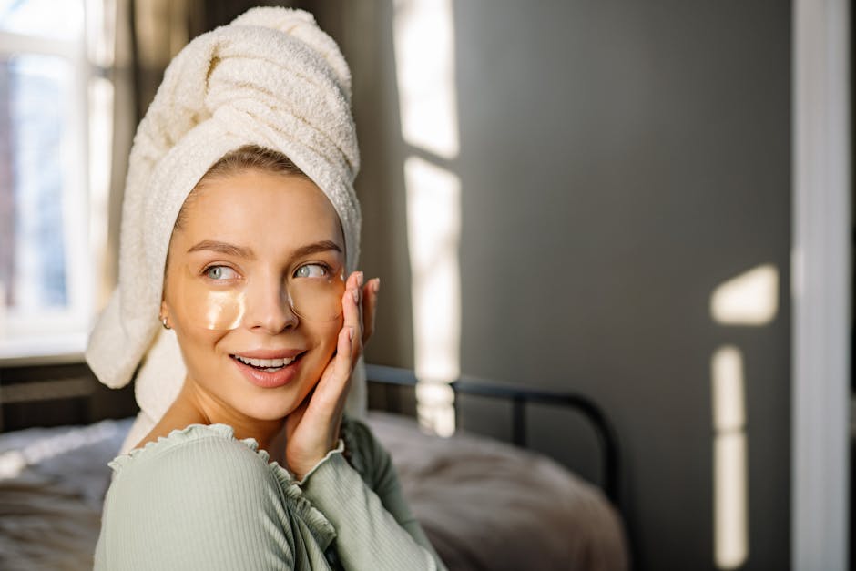 woman fresh glowing skin morning beauty routine natural light