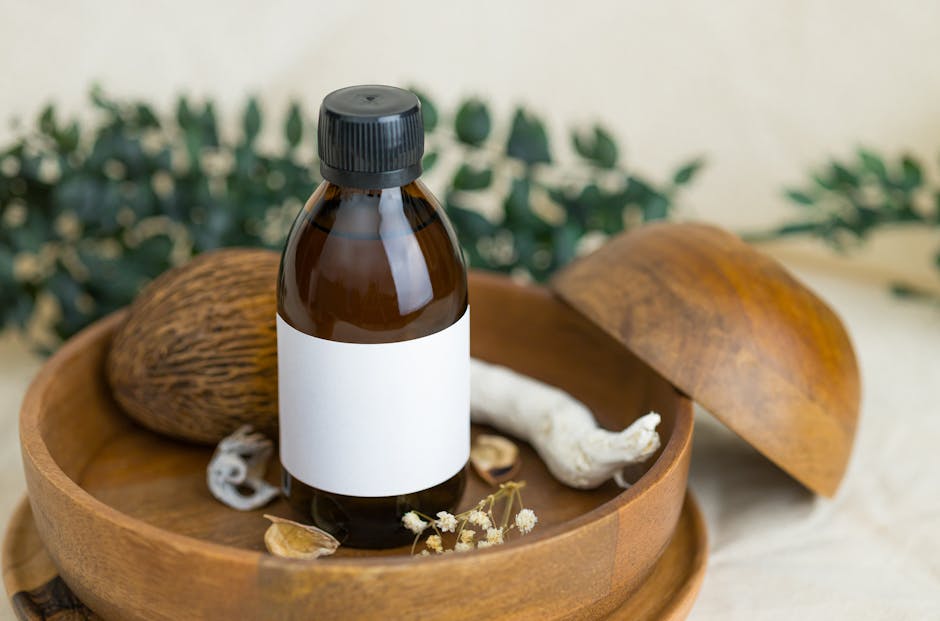 argan oil bottle natural ingredients winter skincare landscape