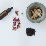 quinoa seeds cosmetic natural skincare ingredients flat lay landscape