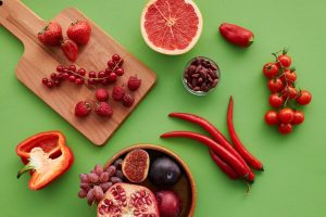 colorful antioxidant rich fruits vegetables landscape skincare beauty