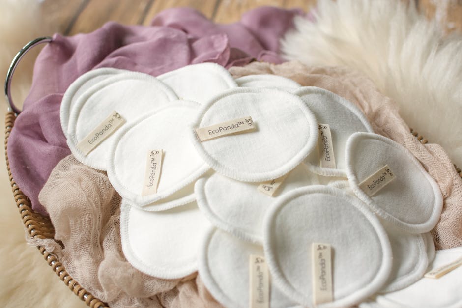 reusable cotton pads wooden surface cleansing lotion natural