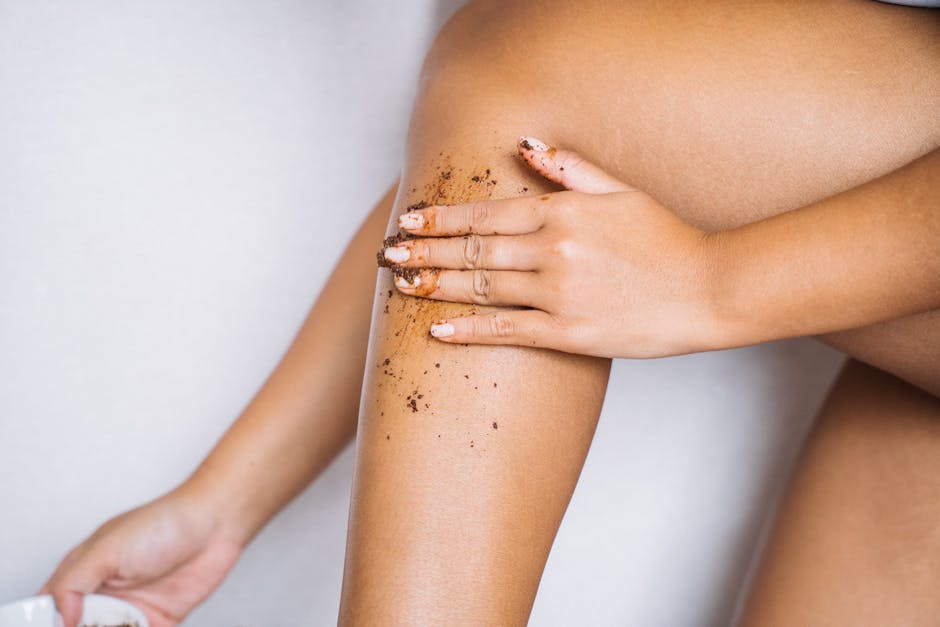 exfoliating scrub routine body close-up skin care