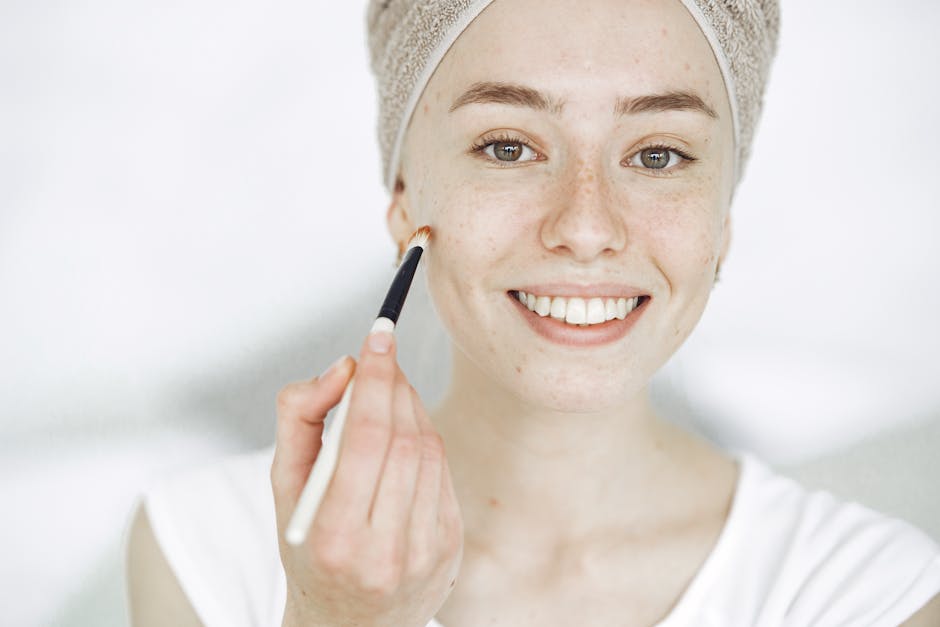 woman skincare routine face pigmentation spots natural beauty landscape
