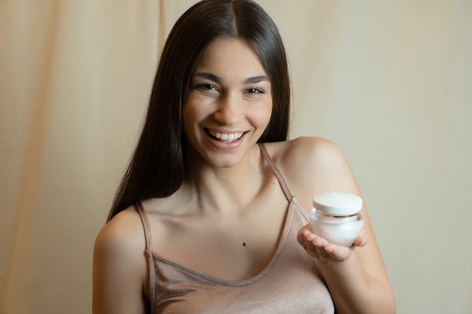 woman perfect glowing skin blur effect beauty skincare landscape
